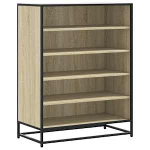 Botník dub sonoma 75 x 38 x 97,5 cm kompozitní dřevo a kov - obrázek 2