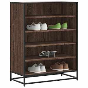 Botník hnědý dub 75 x 38 x 97,5 cm kompozitní dřevo a kov - obrázek 1