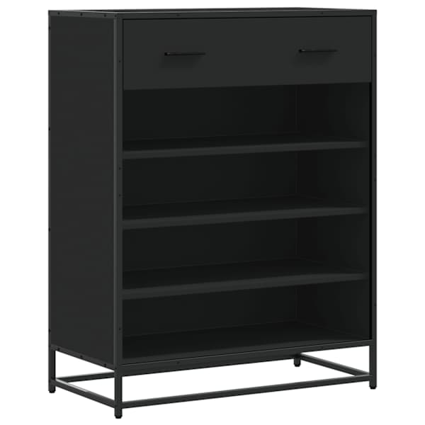 vidaXL jalatsikapp, must, 75x38x97,5 cm, tehispuit