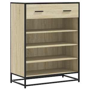 Botník dub sonoma 75 x 38 x 97,5 cm kompozitní dřevo a kov - obrázek 2