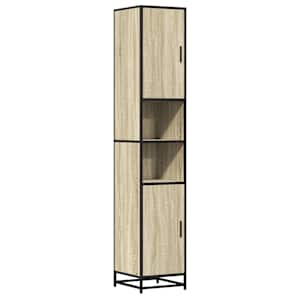 vidaXL vannitoakapp, sonoma tamm, 35x37,5x188,5 cm, tehispuit metall