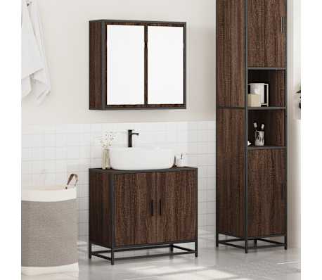vidaXL Ensemble de meubles de salle de bain 2 pcs Ch&ecirc;ne marron