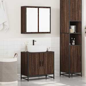 vidaXL Ensemble de meubles de salle de bain 2 pcs Ch&ecirc;ne marron