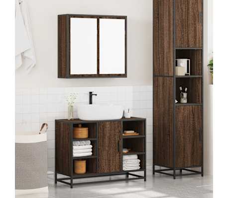vidaXL Ensemble de meubles de salle de bain 2 pcs Ch&ecirc;ne marron