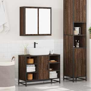 vidaXL Ensemble de meubles de salle de bain 2 pcs Ch&ecirc;ne marron