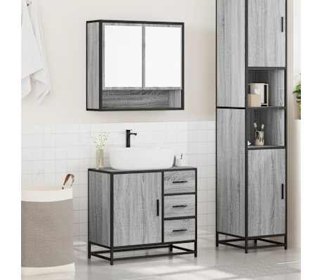 vidaXL 2-dielna sada k&uacute;peľňov&eacute;ho n&aacute;bytku, siv&aacute; sonoma kompozitn&eacute; drevo