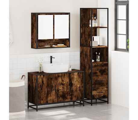 vidaXL 3-dijelni set kupaonskog namje&scaron;taja boja hrasta drveni