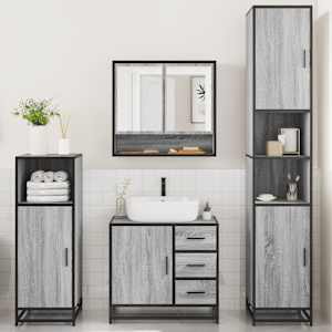 vidaXL 4&nbsp;Piece Bathroom Furniture Set&nbsp;Grey Sonoma Engineered Wood