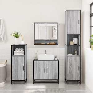 vidaXL 4&nbsp;Piece Bathroom Furniture Set&nbsp;Grey Sonoma Engineered Wood