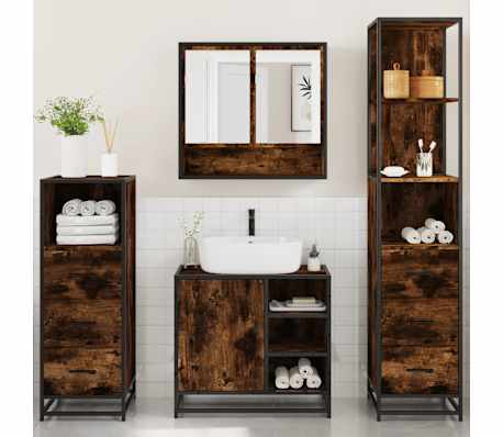 vidaXL 4-dijelni set kupaonskog namje&scaron;taja boja hrasta drveni