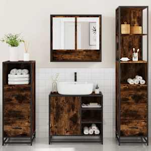 vidaXL 4-dijelni set kupaonskog namje&scaron;taja boja hrasta drveni