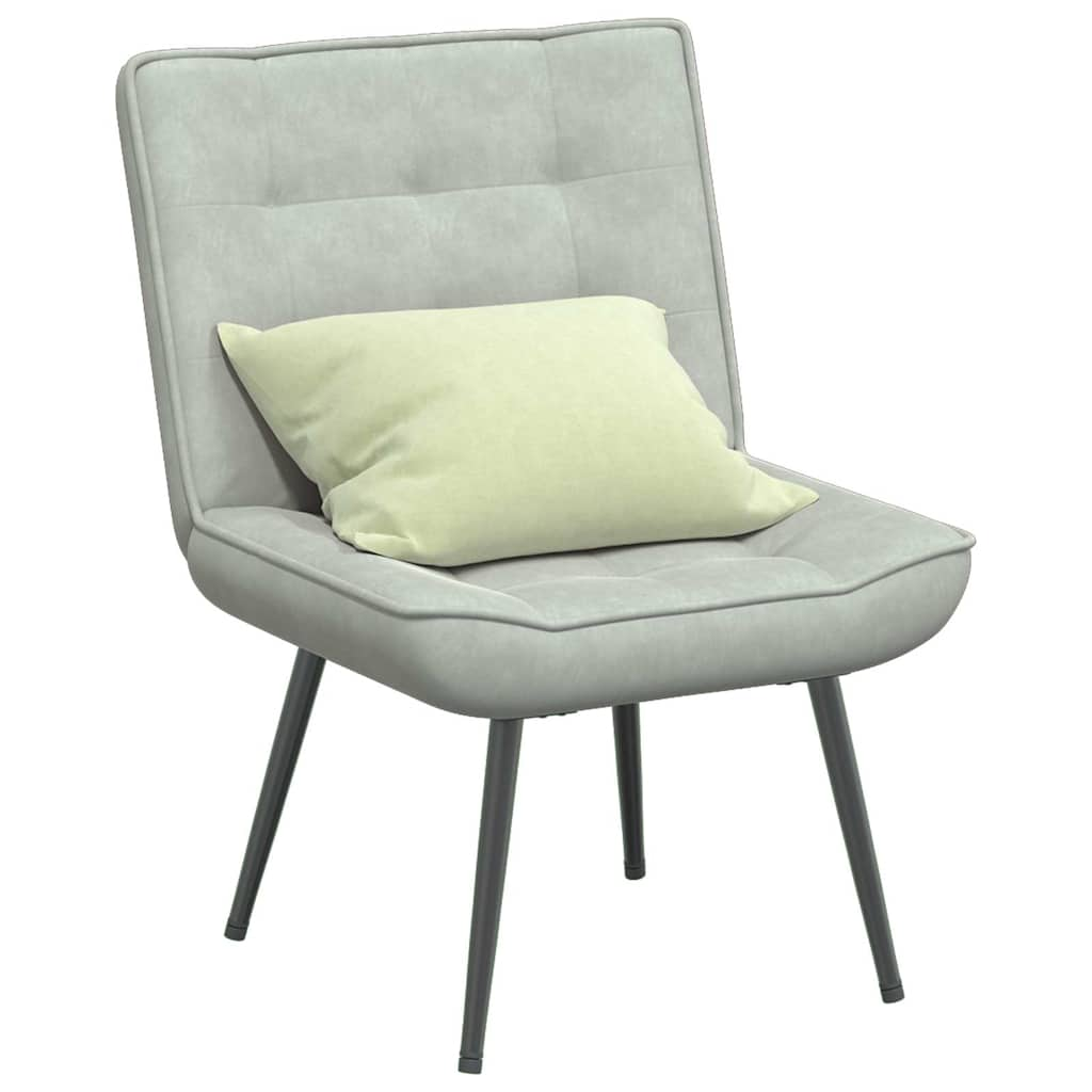 vidaXL Relaxing Chair Light Grey 64x74x84 cm Velvet