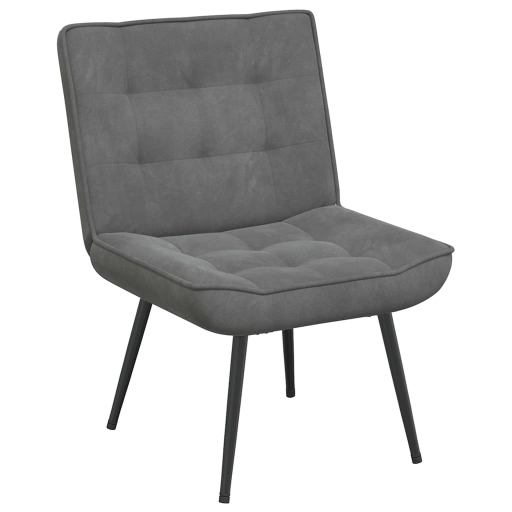 E-shop vidaXL Relaxačné kreslo Tmavosivá 64x74x84 cm Zamat