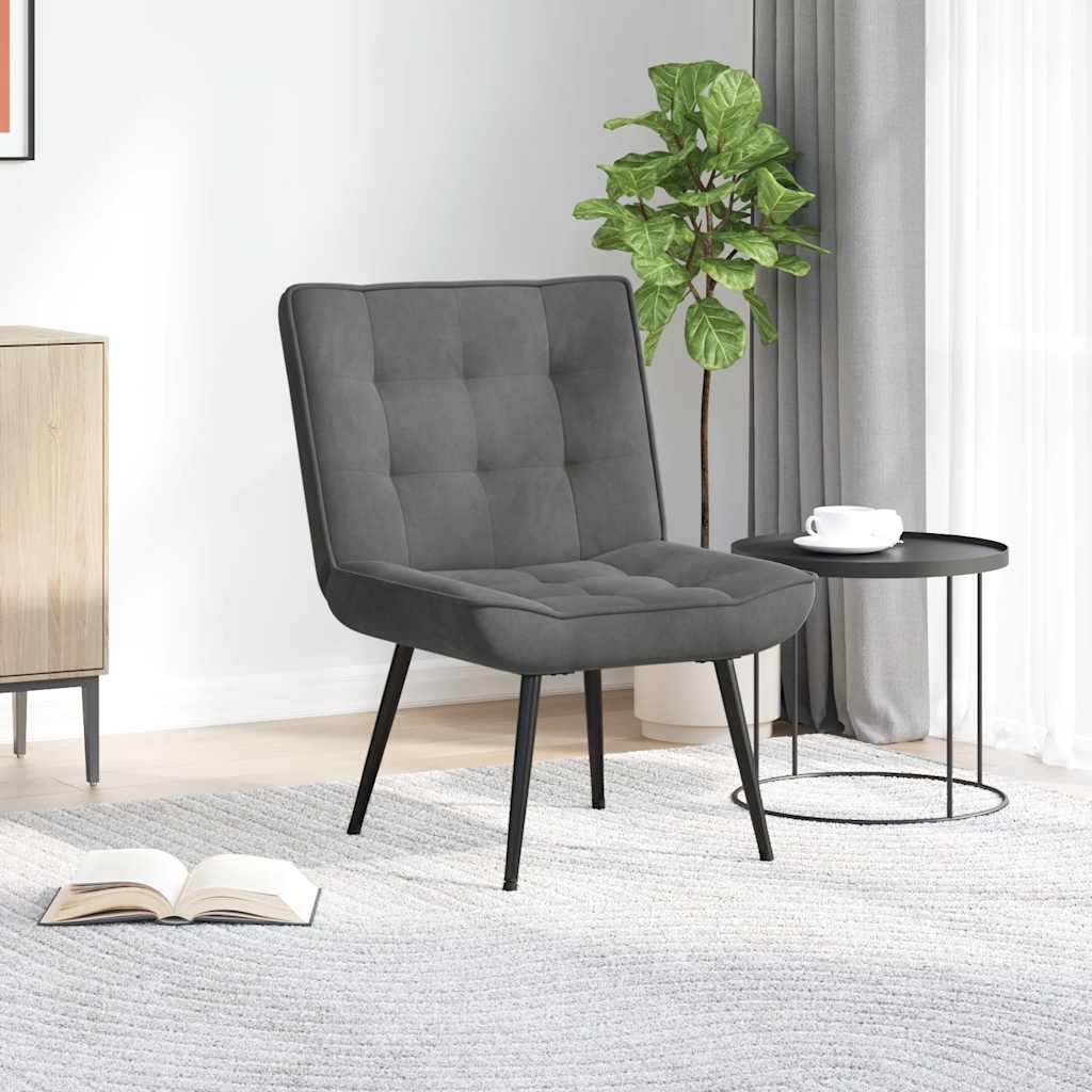 vidaXL Scaun de relaxare gri închis 64x74x84 cm catifea