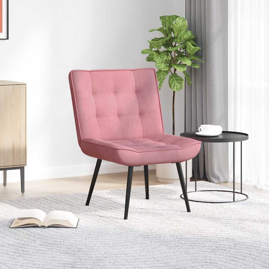 vidaXL Scaun de relaxare roz 64x74x84 cm catifea
