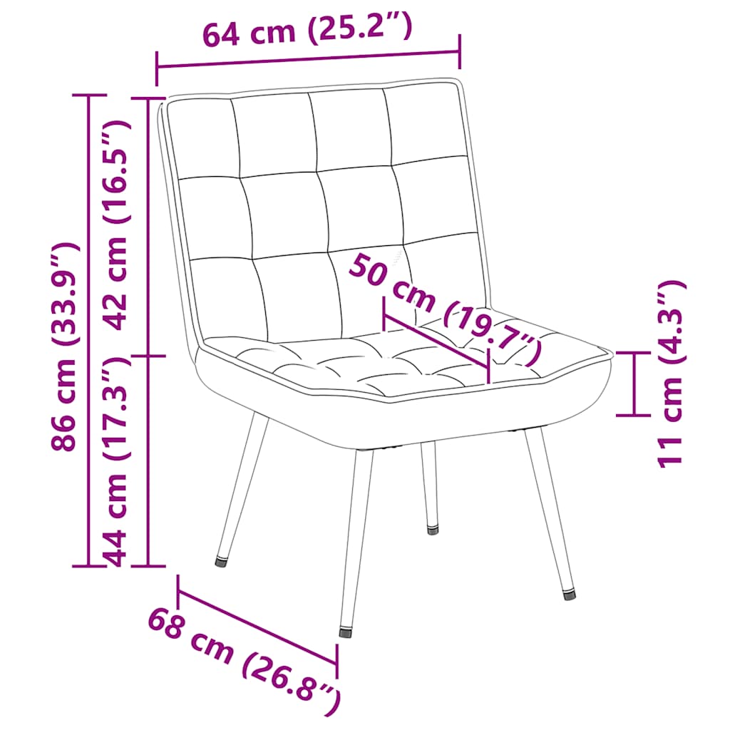 Релаксиращ стол черен 64x74x84 cm кадифе - Image 10