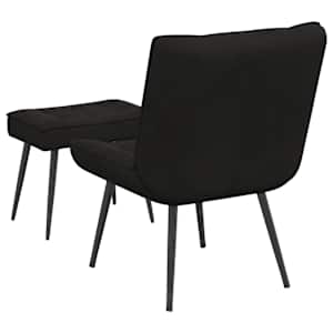Relaxační křeslo se stoličkou černé samet - obrázek 8