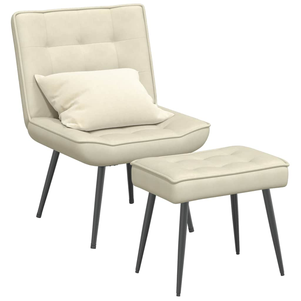 Relaxsessel mit Hocker Creme Samt