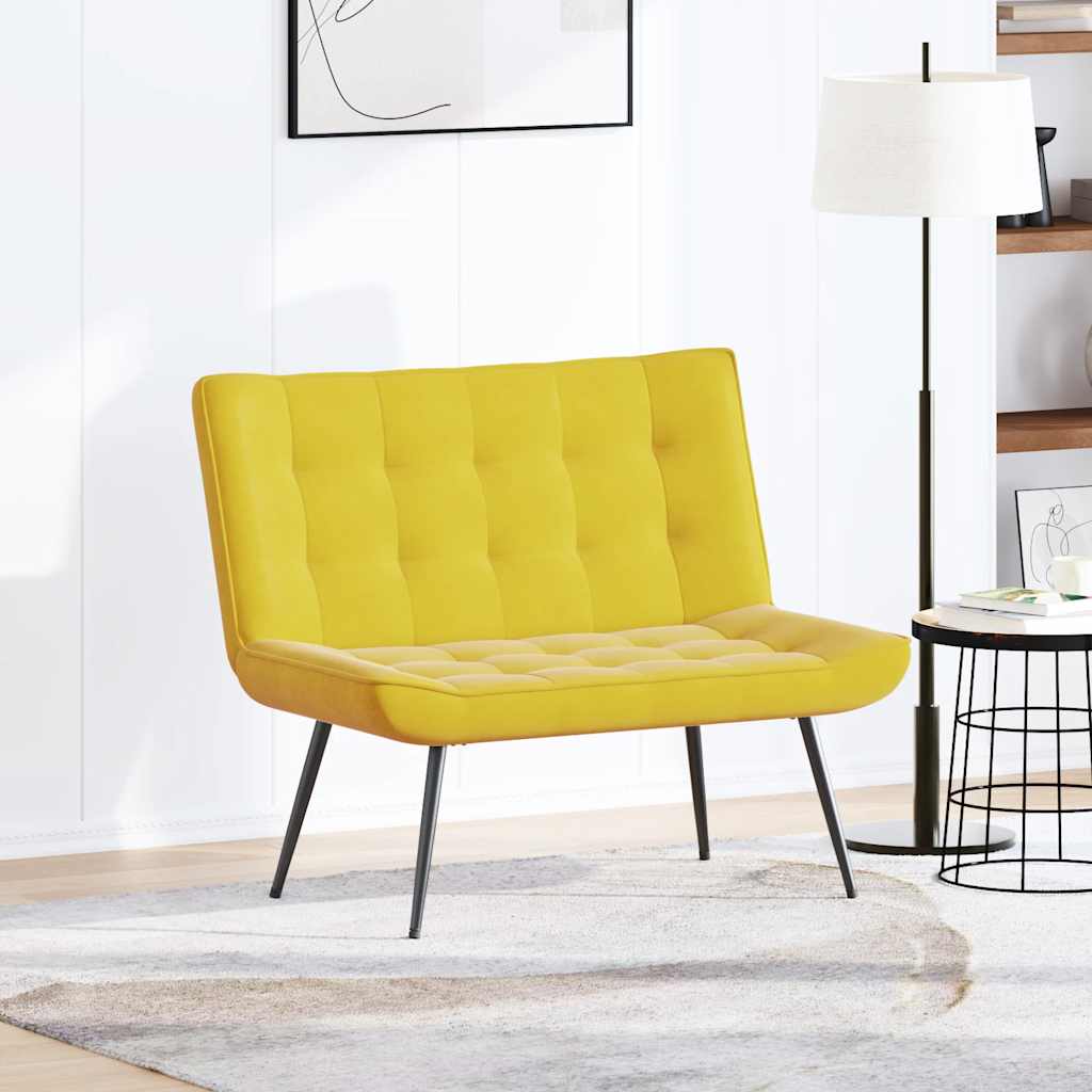 vidaXL Bankje 110x74x84 cm fluweel geel afbeelding