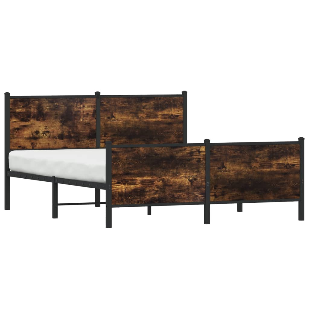 vidaXL Bedframe zonder matras metaal gerookt eikenkleurig 140x190 cm afbeelding