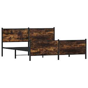 Kovový rám postele bez matrace kouřový dub 183 x 213 cm - obrázek 4