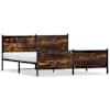 vidaXL metallist voodiraam ilma madratsita suitsutatud tamm 200x200 cm