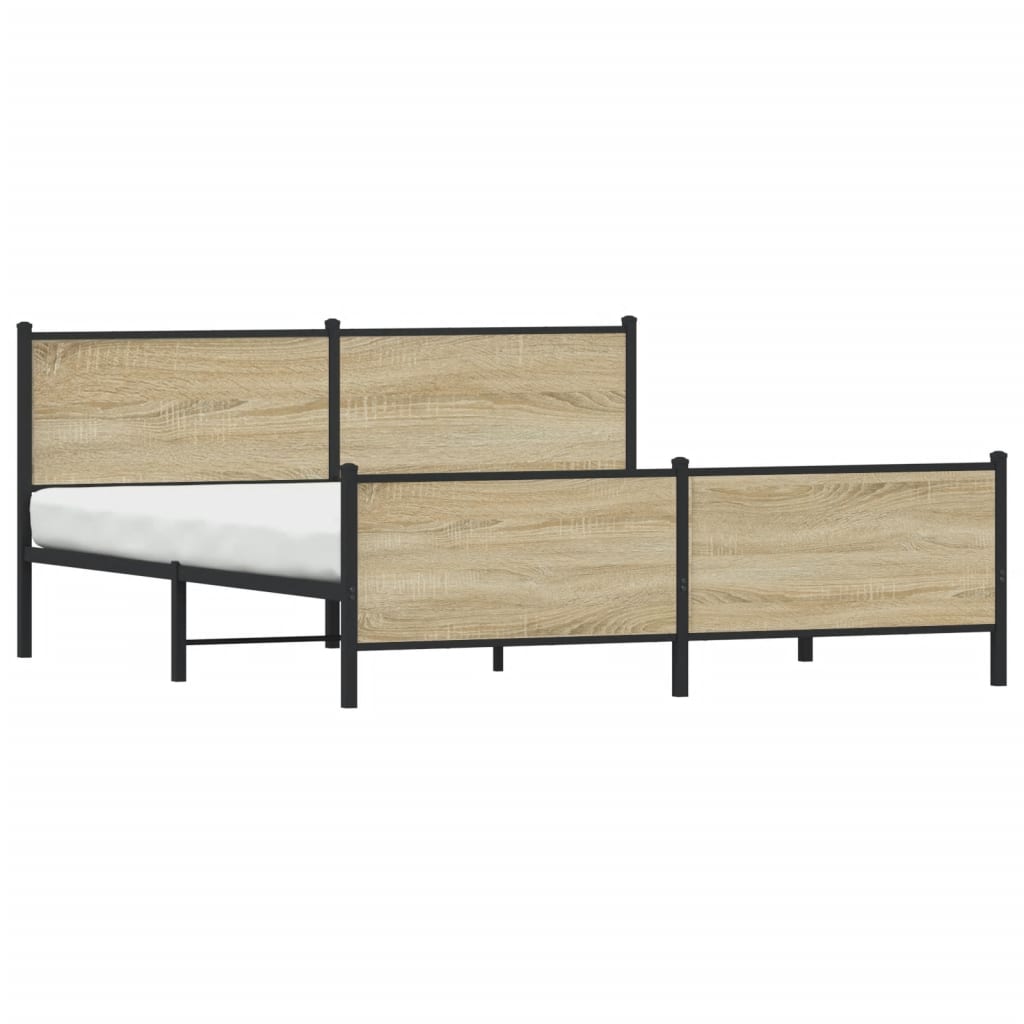 vidaXL Bedframe zonder matras metaal sonoma eikenkleurig 180x200 cm afbeelding