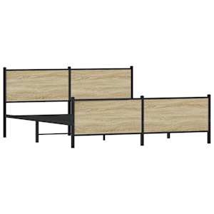 Kovový rám postele bez matrace dub sonoma 193 x 203 cm - obrázek 4