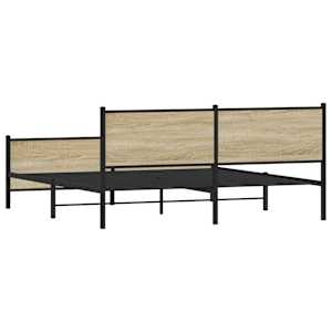 Kovový rám postele bez matrace dub sonoma 193 x 203 cm - obrázek 7