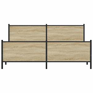 Kovový rám postele bez matrace dub sonoma 200 x 200 cm - obrázek 5