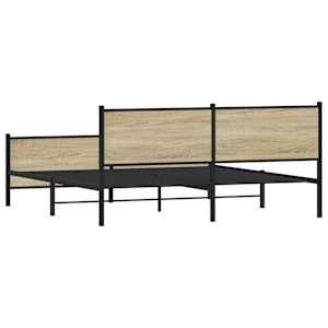 Kovový rám postele bez matrace dub sonoma 200 x 200 cm - obrázek 7