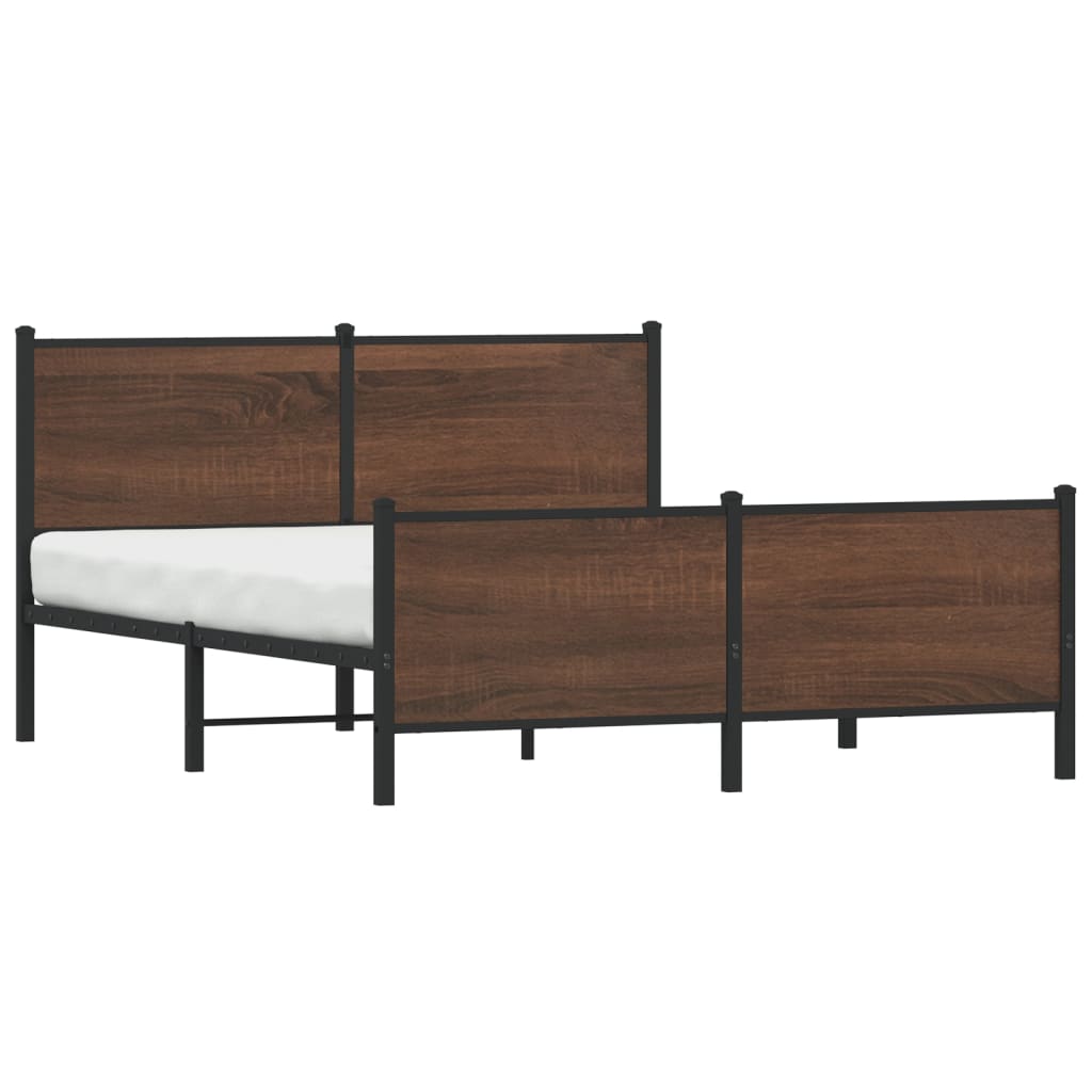 vidaXL Bedframe zonder matras metaal bruin eikenkleurig 160x200 cm afbeelding