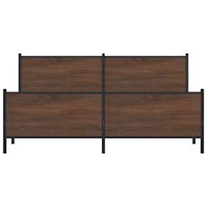 Kovový rám postele bez matrace hnědý dub 183 x 213 cm - obrázek 5