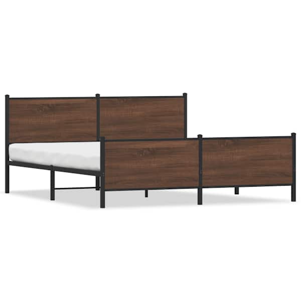 vidaXL metallist voodiraam ilma madratsita pruun tamm 193x203 cm
