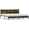vidaXL metallist voodiraam ilma madratsita suitsutatud tamm 193x203 cm