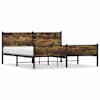 vidaXL metallist voodiraam ilma madratsita suitsutatud tamm 160x200 cm