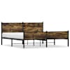 vidaXL metallist voodiraam ilma madratsita suitsutatud tamm 180x200 cm