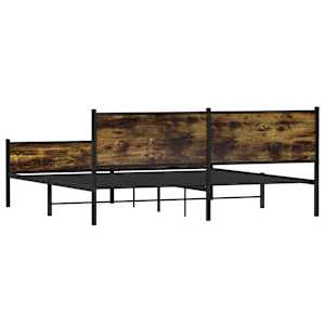 Kovový rám postele bez matrace kouřový dub 200 x 200 cm - obrázek 7