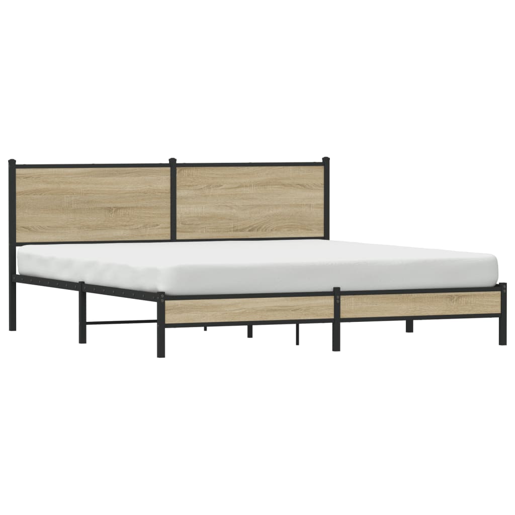 vidaXL Bedframe zonder matras metaal sonoma eikenkleurig 180x200 cm afbeelding