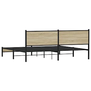 Kovový rám postele bez matrace dub sonoma 193 x 203 cm - obrázek 7