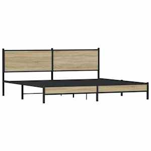 Kovový rám postele bez matrace dub sonoma 200 x 200 cm - obrázek 4