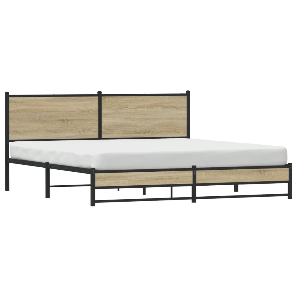 vidaXL Bedframe zonder matras metaal sonoma eikenkleurig 180x200 cm afbeelding