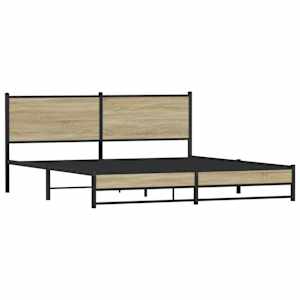 Kovový rám postele bez matrace dub sonoma 183 x 213 cm - obrázek 4