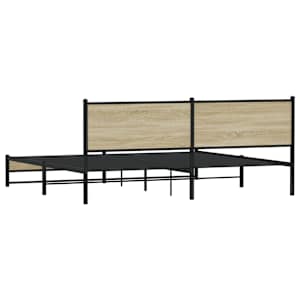 Kovový rám postele bez matrace dub sonoma 193 x 203 cm - obrázek 7
