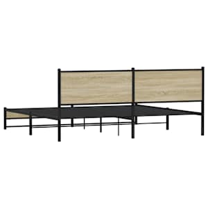 Kovový rám postele bez matrace dub sonoma 200 x 200 cm - obrázek 7