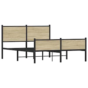 Kovový rám postele bez matrace dub sonoma 150 x 200 cm - obrázek 4