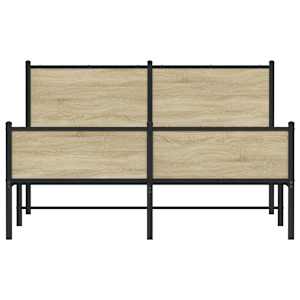 Kovový rám postele bez matrace dub sonoma 150 x 200 cm - obrázek 5