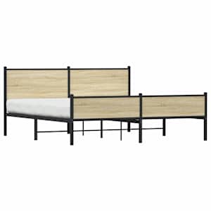Kovový rám postele bez matrace dub sonoma 160 x 200 cm - obrázek 3