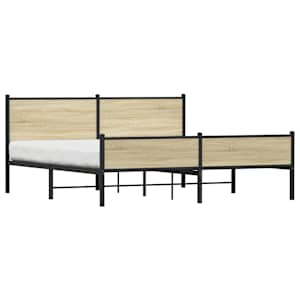 Kovový rám postele bez matrace dub sonoma 180 x 200 cm - obrázek 3