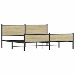 Kovový rám postele bez matrace dub sonoma 193 x 203 cm - obrázek 4